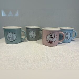 Set of 4 Stokes Victorian Inspired New Bone China Pastel Mugs Cups